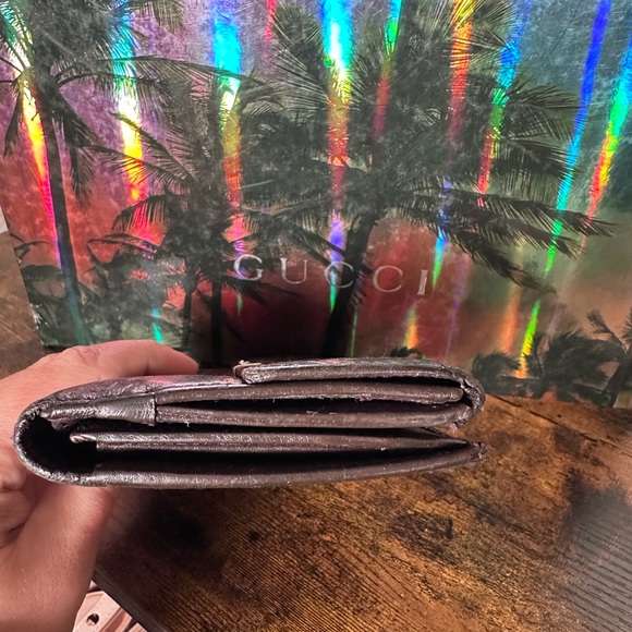 Authentic Gucci Brown Leather Embossed Long Wallet - Picture 3 of 10